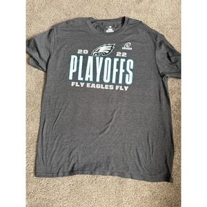 Fanatics Philadelphia Eagles 2022 Playoffs Fly Eagles Fly T-Shirt Mens XL Grey